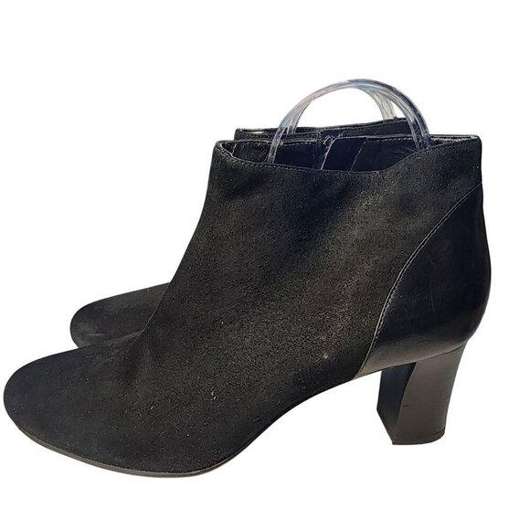 Cole Haan Genuine Suede & Leather Zip Ankle Boots Black Size 9 - Picture 5 of 15